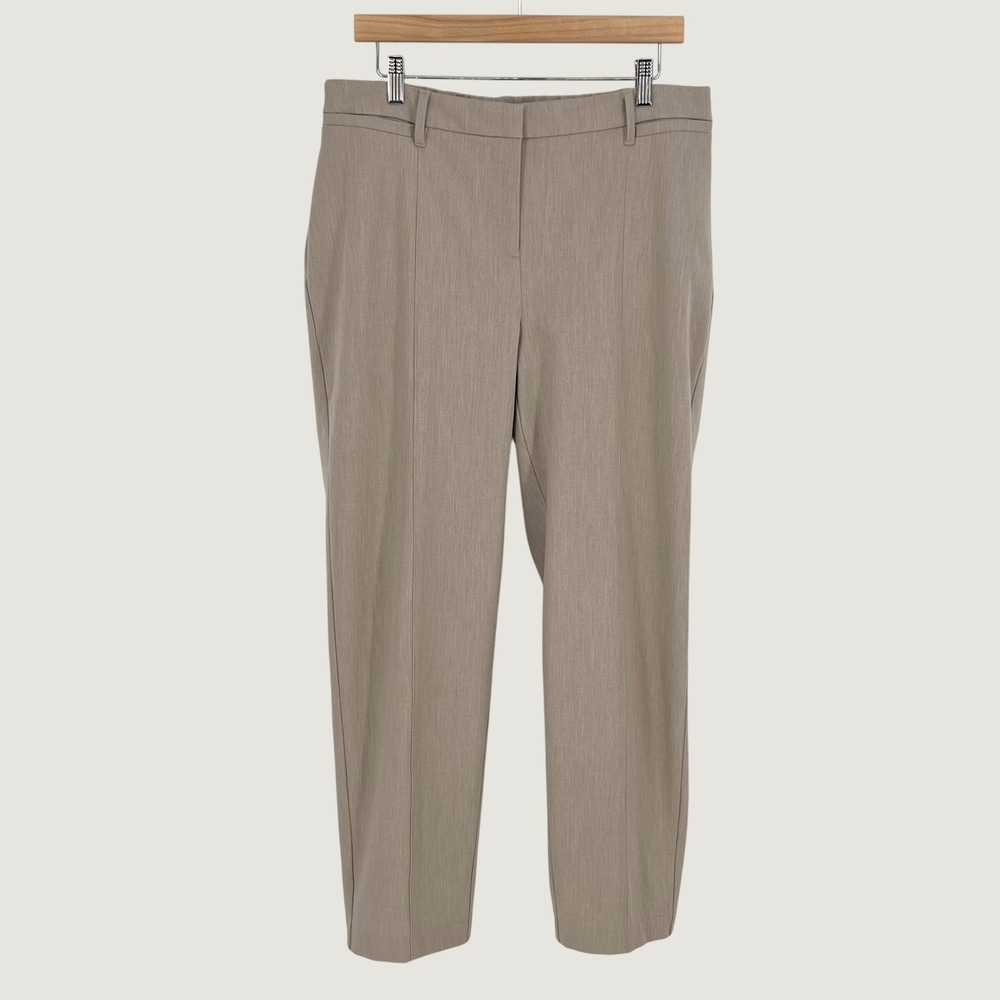 J. Jill Women Tapered Leg Elastic Back Trouser Pant Size 16 Taupe Career Modest
